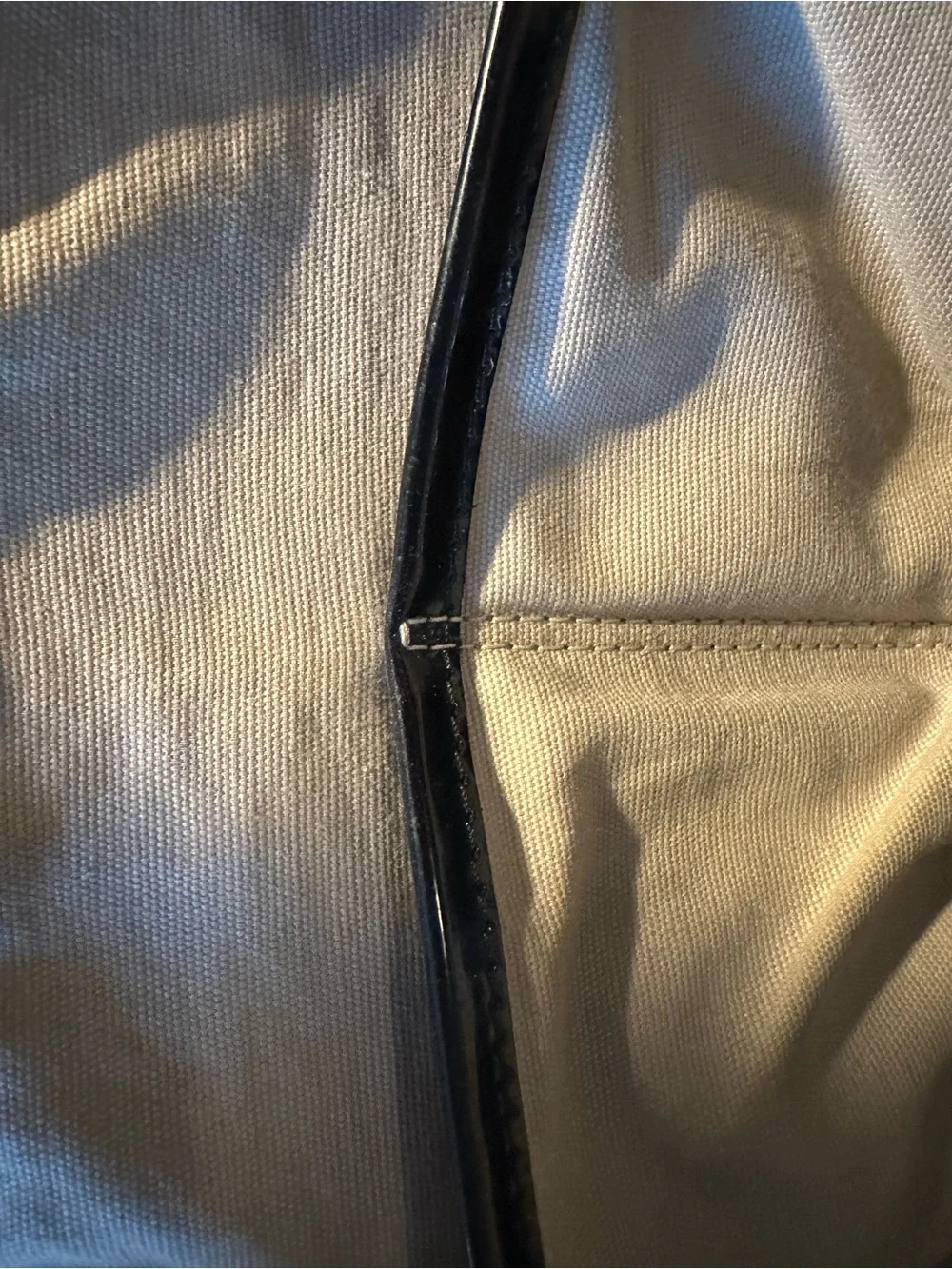 Tory Burch Black Tote Bag with Glossy patent leather Logo Accent